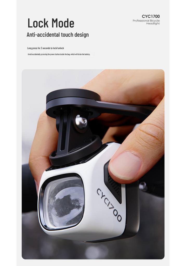 Lumière de vélo CYCLAMI CYC1700 Lumens avec support et conception à libération rapide