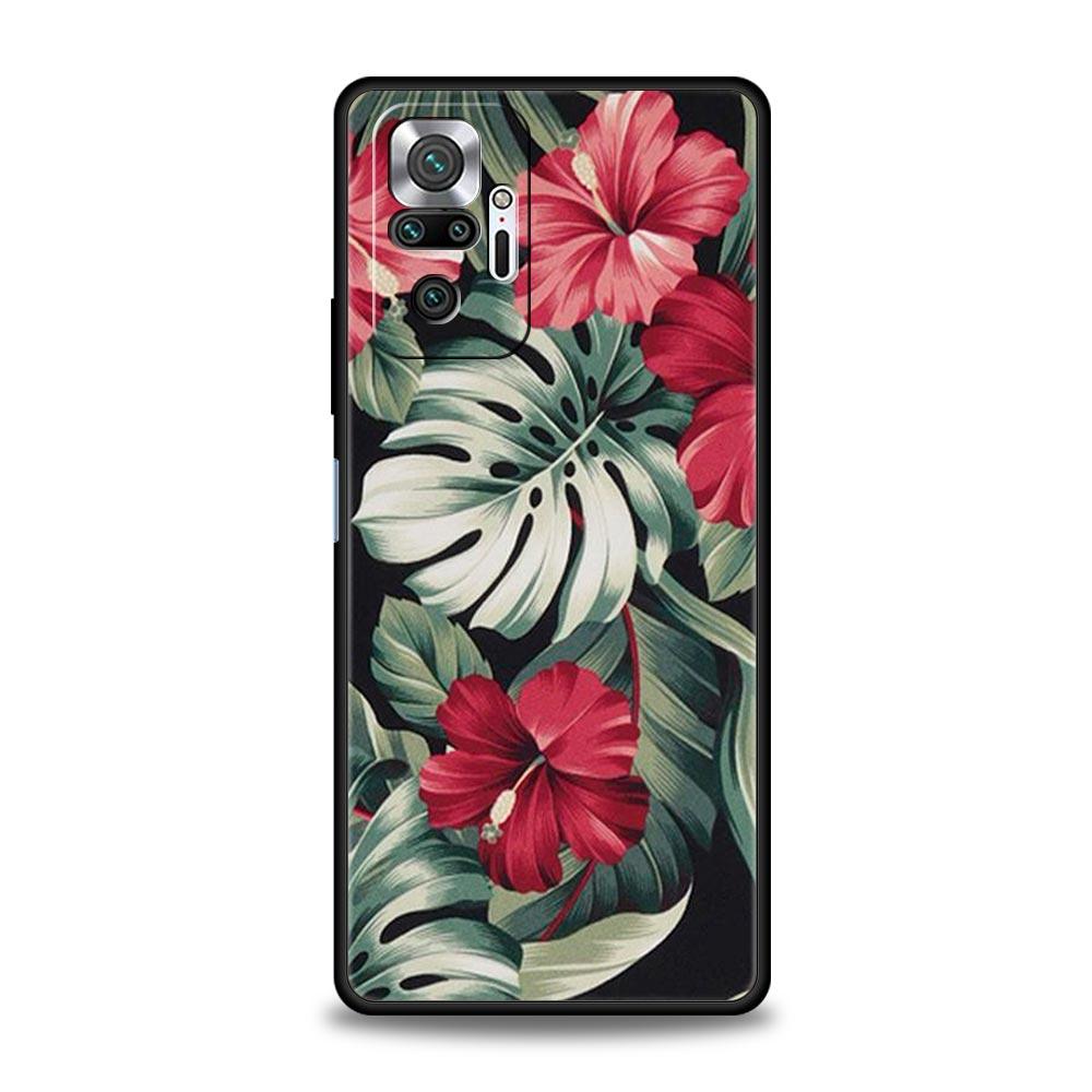 Vintage Banana Leaf Flower Phone Case For Xiaomi Redmi Note 13 12 5G 11 10 Pro Plus 4G 9S 9 8 7 9T 13C 10C 9C 9A Silicone Cover