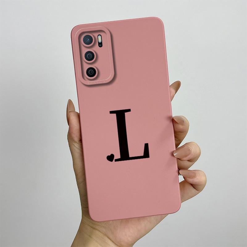 Phone Case For OPPO A54s Case oppo A16 A16S CPH2269 CPH2271 Cute Letters Square Liquid Silicone Soft Shockproof Back Cover Funda