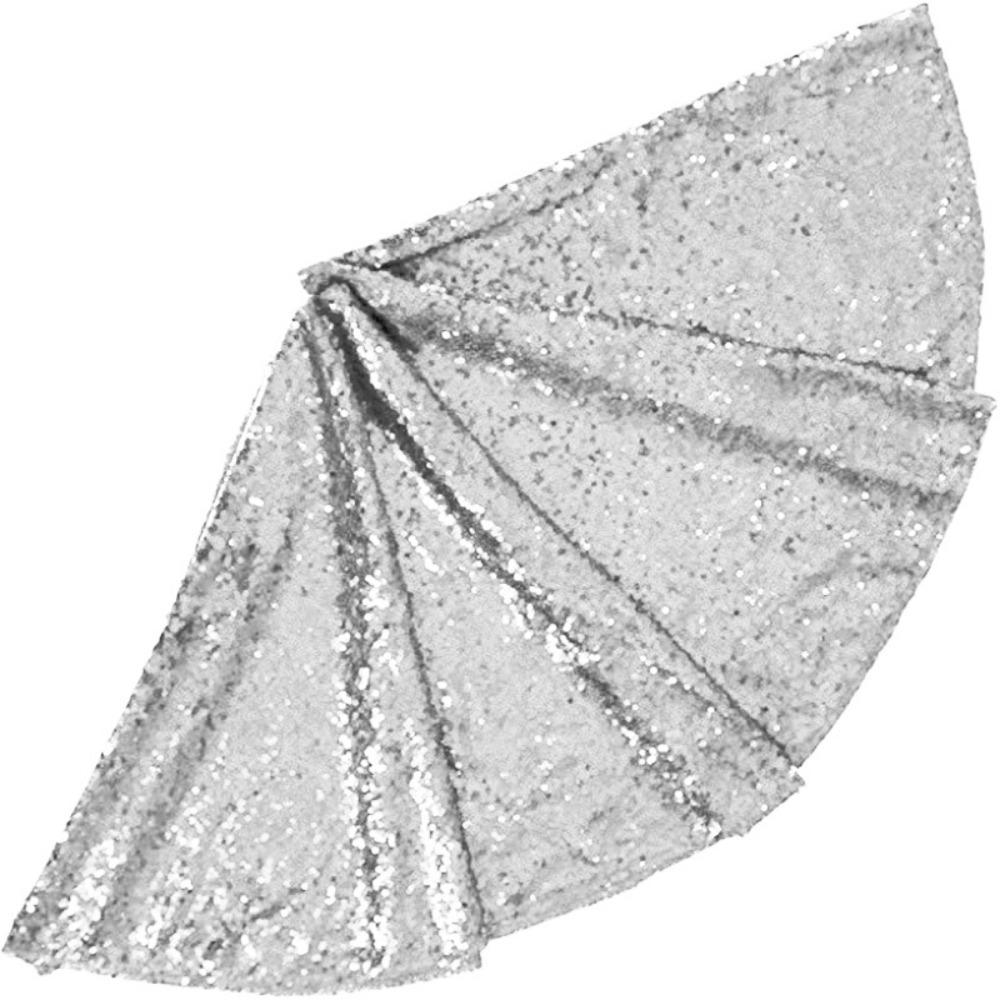 60/90/120cm Sequins Christmas Tree Skirts Glitter Xmas Tree Foot Cover Christmas Tree Mat  Wedding