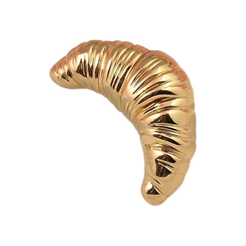 Unique Alloy Croissant Brooch Pins Clothing Jewelry Accessories Eye Catching Corsage Pins Perfect Gift for Women Girls