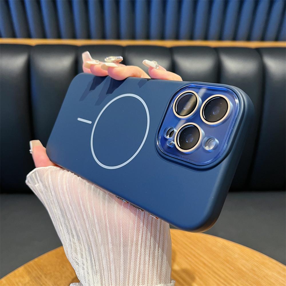 

Fashion Liquid Silicone Magnetic For Magsafe Case For For Iphone 16 15 14 Plus 13 12 11 Pro Max Crystal Lens Cap Shockproof Fundas For iPhone 16 Pro Max