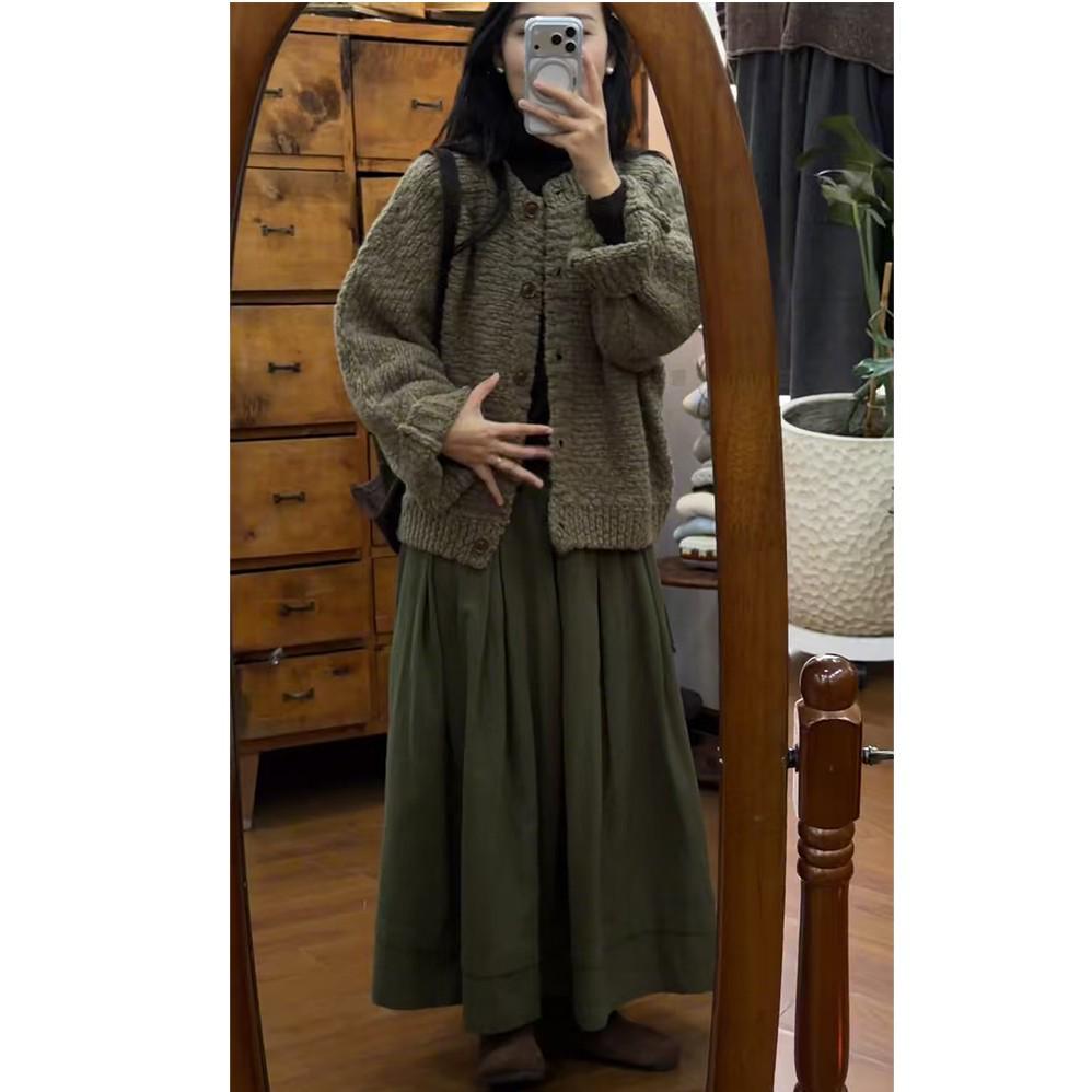 

Spring 2026 Stylish Casual Slim Fit Cardigan & Slimming Base Layer Skirt Set XXL