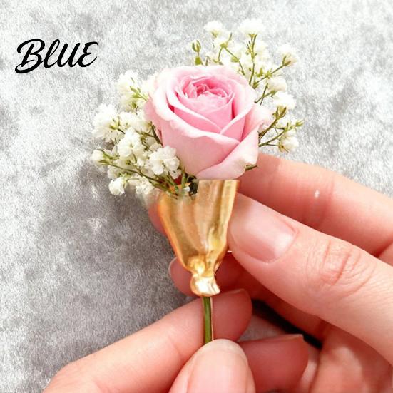 Bouquet Clip Brooch 2Pcs Artful Flower Vase Real/Dried Holder Exquisite