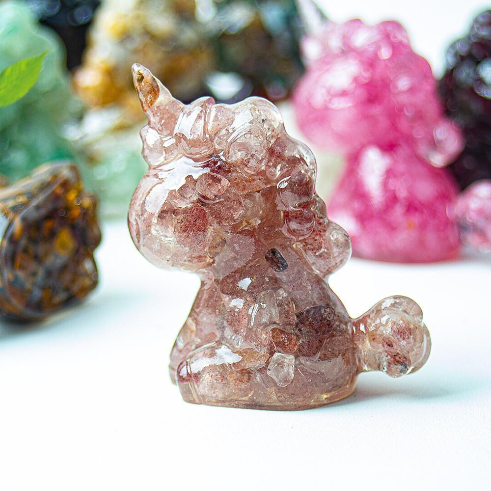 Unicorn Resin Figurine With Handcrafted Crystal Texture For Home Decor And Giftgiving