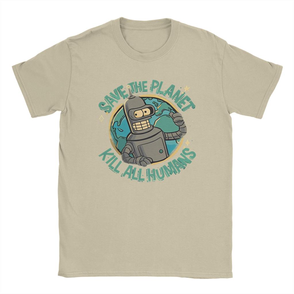 Rettet den Planeten Tötet alle Menschen Futurama Merch Herren Damen T-Shirts Sommer T-Shirt Grafik Bedrucktes T-Shirt Kleidung