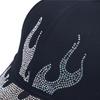 Flame Hot-Fix Rhinestone Denim Baseball Cap - Sun Protection Outdoor Fashion Hat