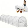 Foldable Chicken Run Tunnel 120x18x18 Inch Portable Expandable Outdoor Tractor with Cover for Ducks Geese Rabbits Chicks Quail Small Pets In Backyard