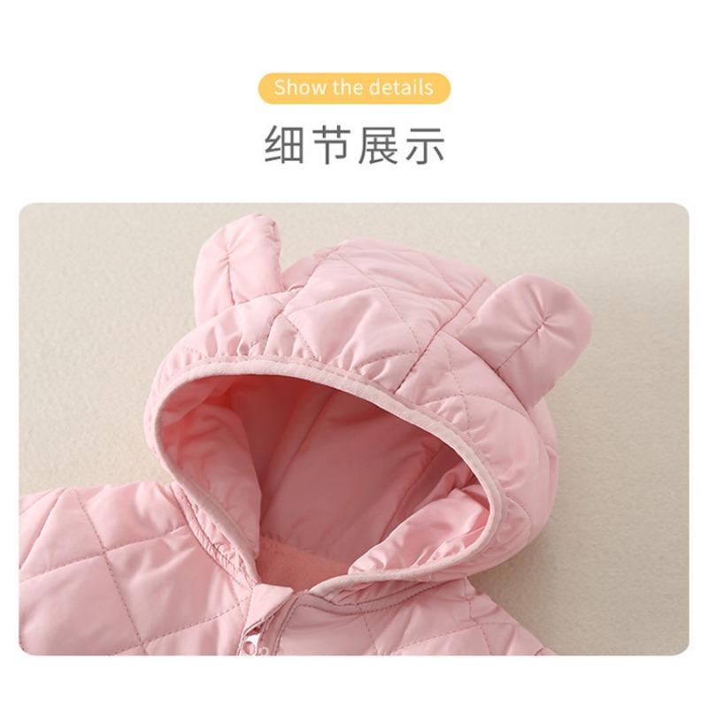 Winter Childrens Thickened Bodysuit Baby Clothes Warm Hooded Cotton Jumpsuit