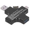 מד מתח זרם בודק סוג C USB צלב דיגיטלי וולטמטר אמפרמטר גלאי נייד
