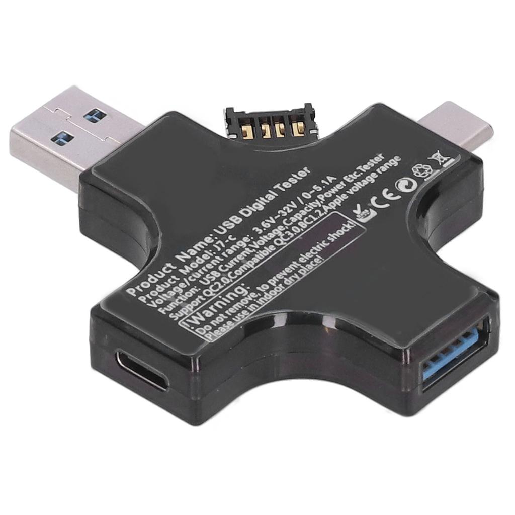 מד מתח זרם בודק סוג C USB צלב דיגיטלי וולטמטר אמפרמטר גלאי נייד