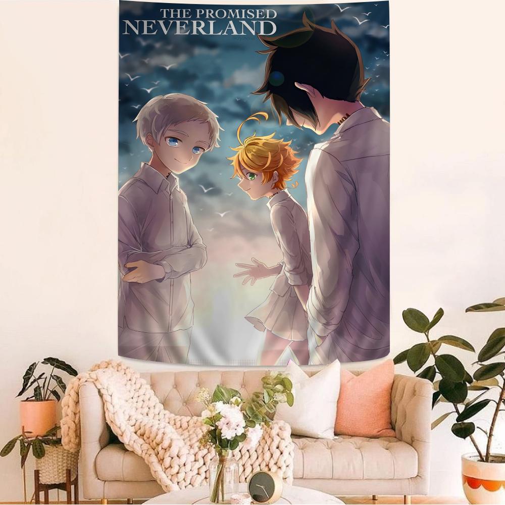 The Promised Neverland DIY Wall Tapestry Hanging Tarot Hippie Wall Rugs Dorm INS Home Decor