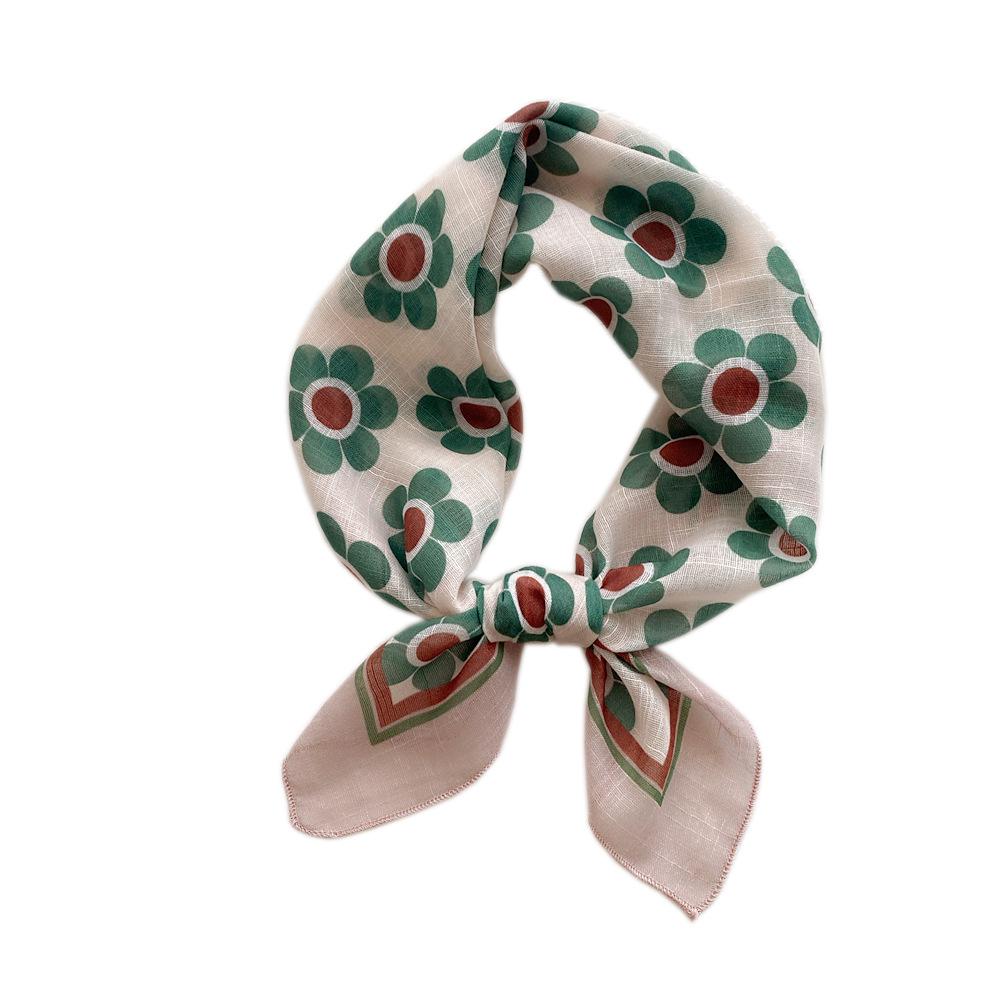 58 Cotton Linen Silk Scarf - Versatile Korean Fashion Neck and Head Bandana for Women