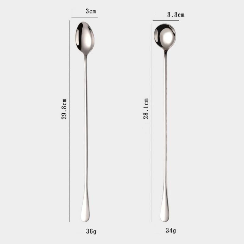 2 Stück 30 cm langer Edelstahl-Kaffeelöffel, Eisportionierer, Teelöffel, Feiertags-Küchengeschirr, Geschenk