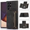 Triple Folded Matte Leather Wallet Case for Samsung S25 Ultra S24 FE S23 S22 Plus S21 A55 A14 Cards Slots Kickstand Flip Cover
