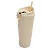 24oz Large Capacity Double-Layer Plastic Straw Cup Portable Flip-Top Lid Outdoor Frosted Design Direct Drinking for