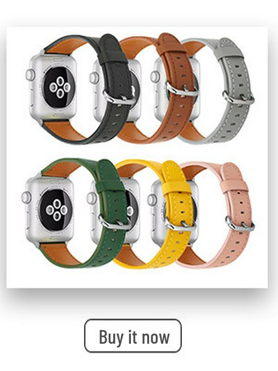 Compatible Silicone Leather Straps for Apple Watch Series 3-8