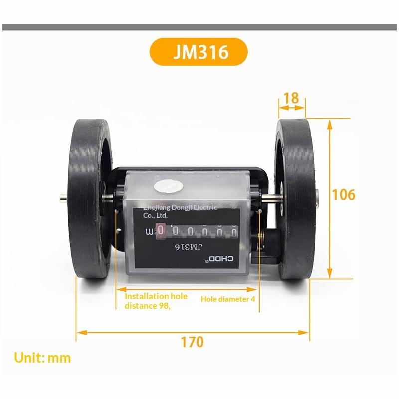 Механическое измерительное колесо CHDD JM316 Катящееся измерительное колесо Датчик измерения длины Счетчик метров