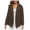 Damen Winter Casual gepolstert verdickt Anzug Kragen Knopf Lammwolle Jacke Strickjacke