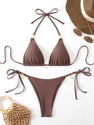Seksualus trikampis mikro bikini 2026 m. moteriškas maudymosi kostiumas paplūdimio apranga maudymosi kostiumas moteriai vasaros stringai bikini rinkinys dviejų dalių moteriškas maudymosi kostiumas