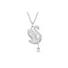 Swan Large White Rhodium Plated Crystal Necklace Women Necklace Silver 5647546