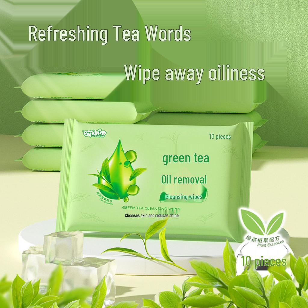 Portable Cleansing Wipes: Oil-Removing, No-Rinse Facial Wipes for Men, Women, and Babies - Small, Convenient Pack for Face and Sweat Cleaning.