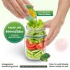 Portable Salad Pod Vertical Layering Plastic Salad Jar Lunch Box Container Leakproof Keep it Fresh Food Container Transparent