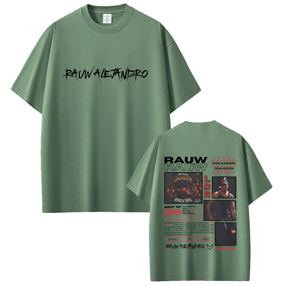Rapper Rauw Alejandro Cosa Nuestra World Tour 2025 T Shirt Unisex Hip Hop Fashion Street Crewneck T-shirts High Quality Cotton Tees