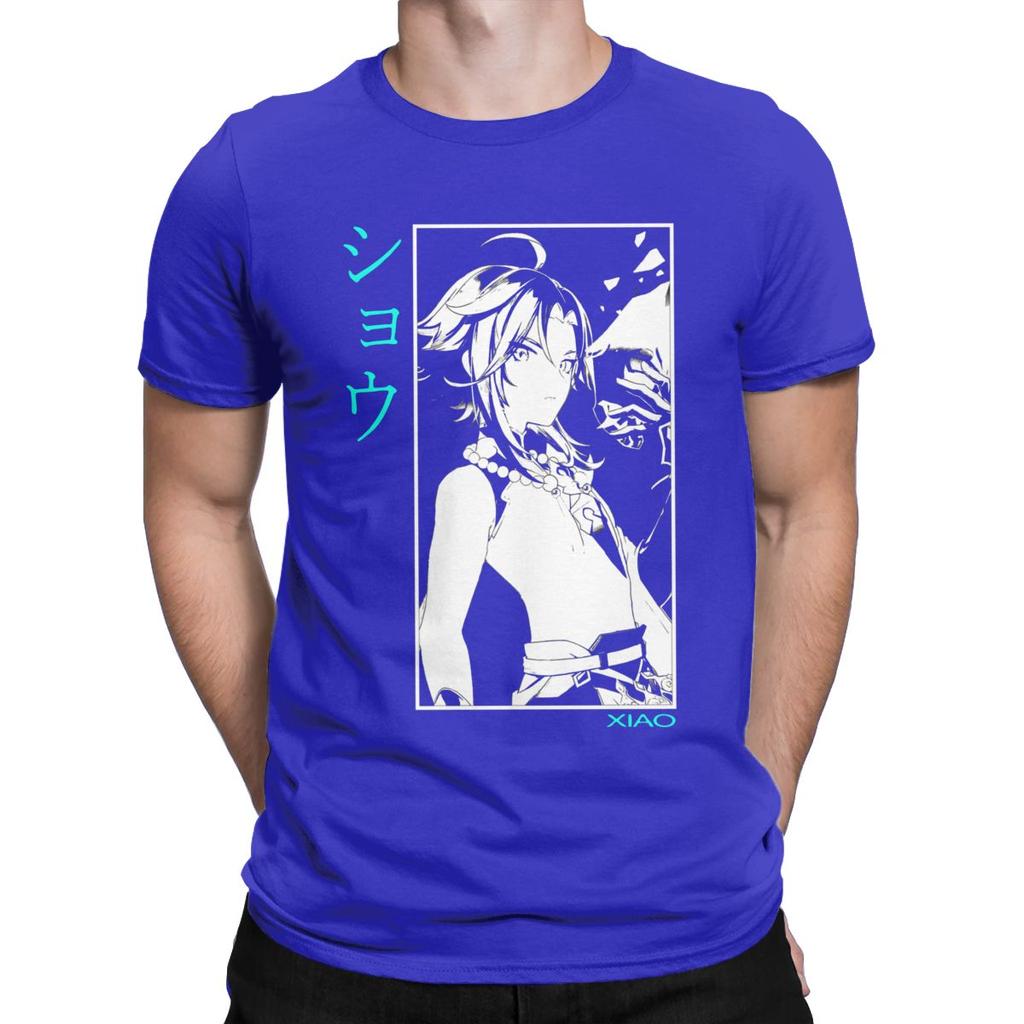 Men T Shirt Xiao Novelty Tees Short Sleeve Genshin Impact Anime Paimon Diluc Game T Shirt