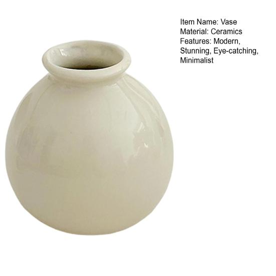 Kleine Runde Keramikvase Minimalistisch Nordisch Modern Dekorative Vase für Wohnzimmer Küche Schlafzimmer Eingangsbereich Kaminsims Tischmittelstück