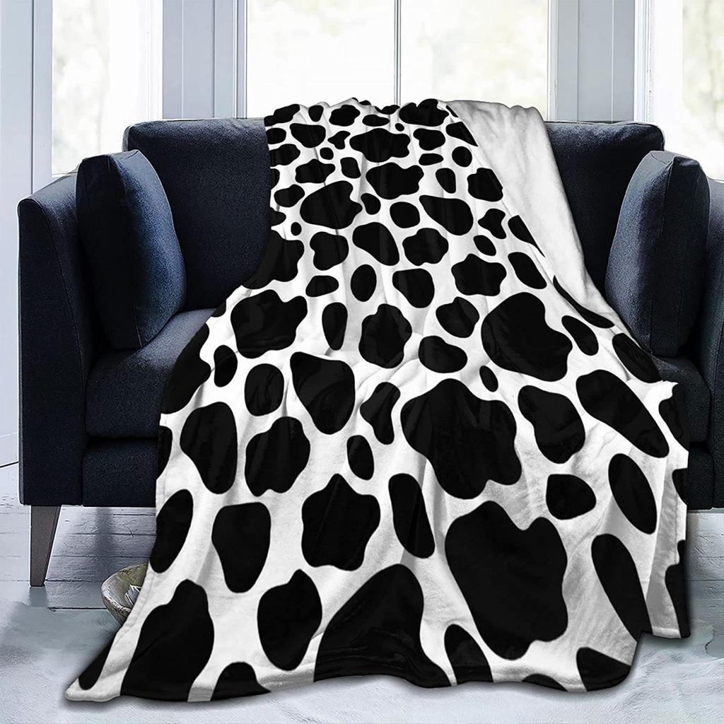 Braune Kuhmuster Flanell Fleece Decke Leicht Super Weich Gemütliche Überwurfdecke für Sofa Bett und Wohnzimmer 50"x40\"