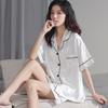 Pajamas Women's Summer Ice Silk Short Sleeve Shorts Summer Thin New Year's New Simulation Silk High-end Loungewear