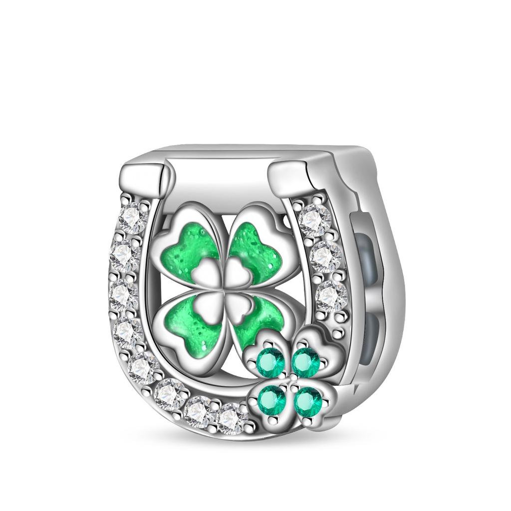 Flat Bead Fatima Lucky Clover Life Tree 925 Silver DIY Style Jewelry Accessories Bracelet Beaded Bracelet