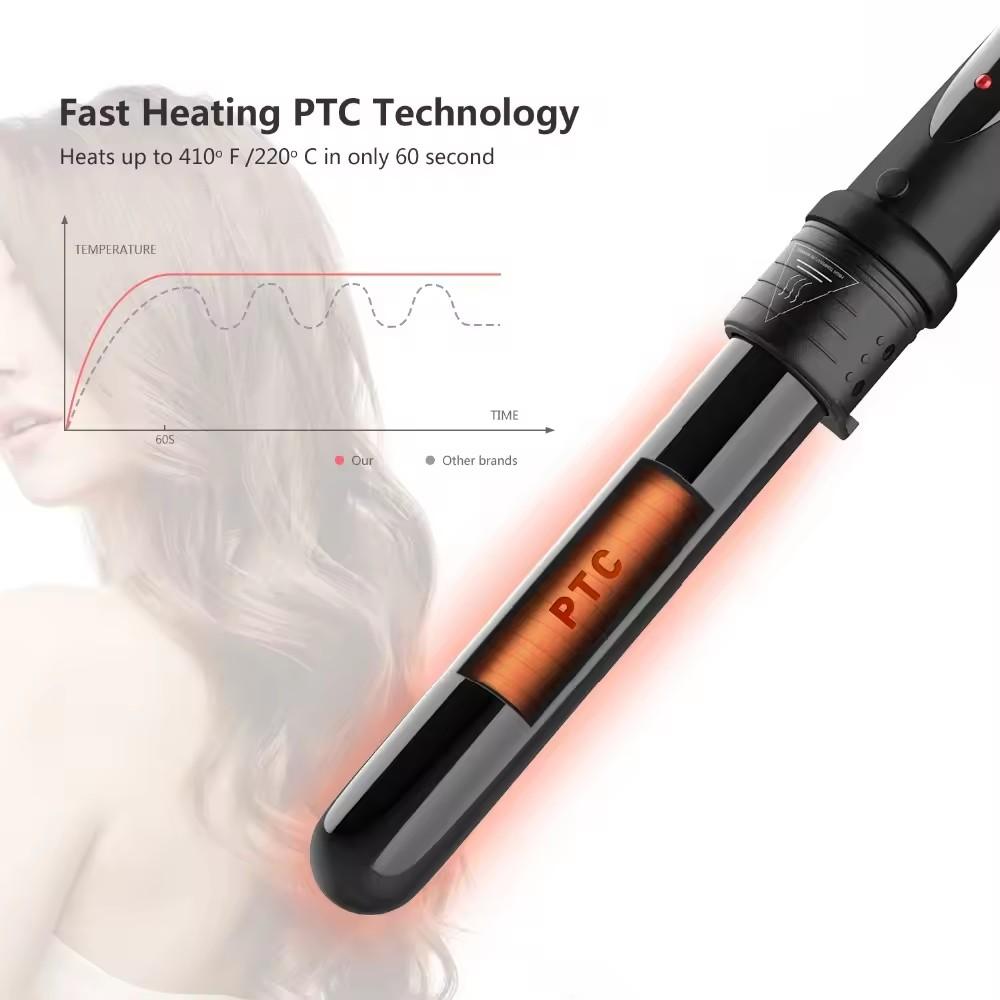 Multi-function LED 6-in-1 Curling Iron Egg Curling Iron 6pcs Replaceable Curling Tube Ceramic Gourd Tubes Hair Curler Ceramic Hair Rollers Set