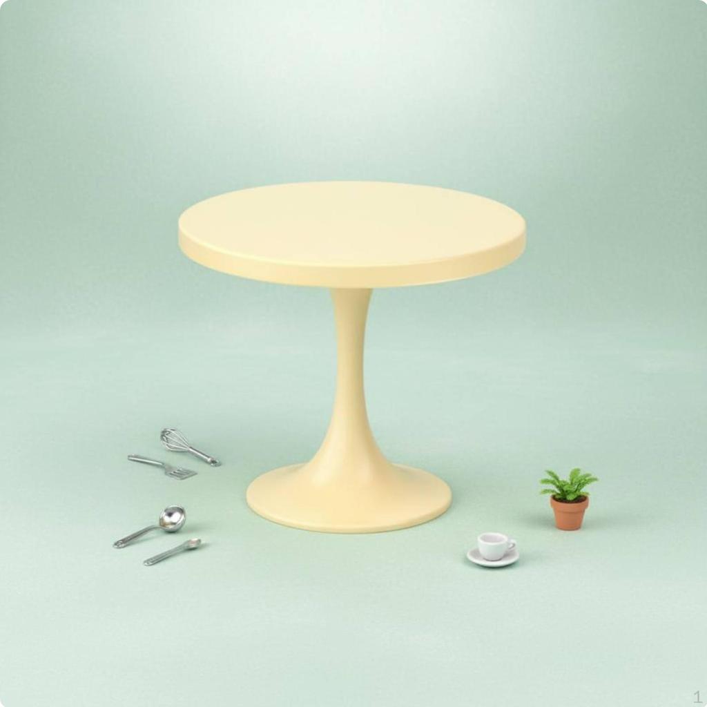 Miniature Round Table Scene Decoration Side Self Assembly for Collectors,