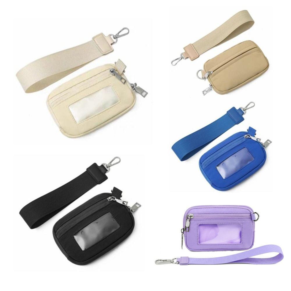 Nylon Hanging Card Holder Multifunction Portable Multi-card Hand Wallet Mini Waterproof Coin Bag with Lanyard Male/Famale