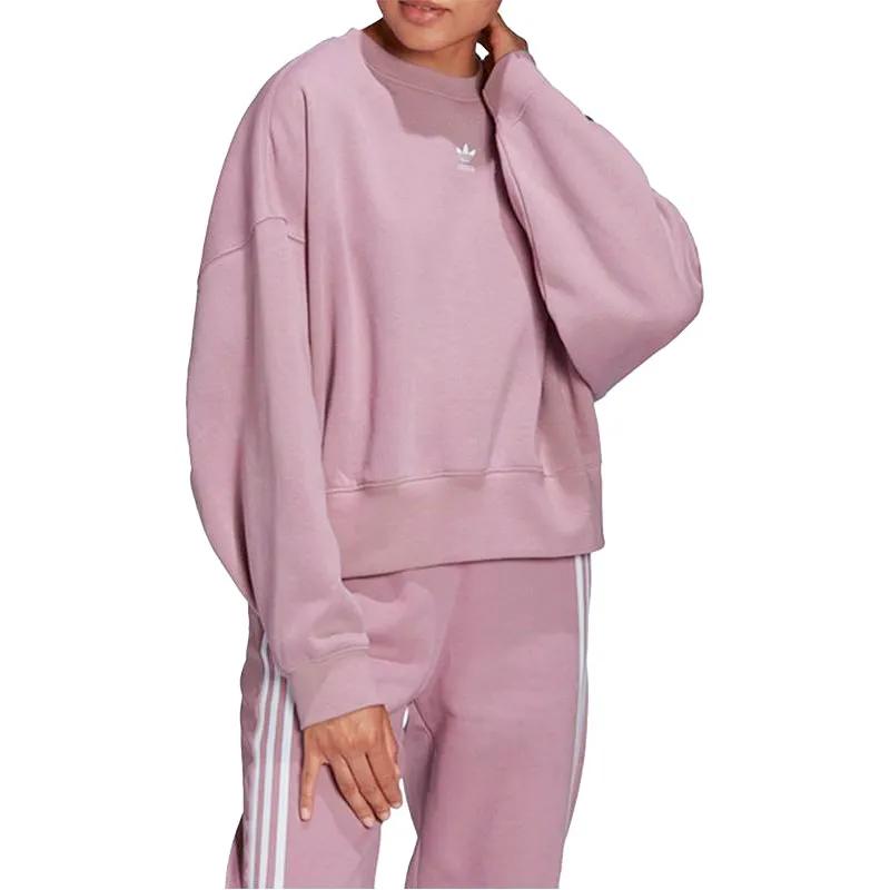 adidas Originals Sweatshirts Women's Pink Crew Neck Moderate Regular (Unisex) Sweatshirts HF7480