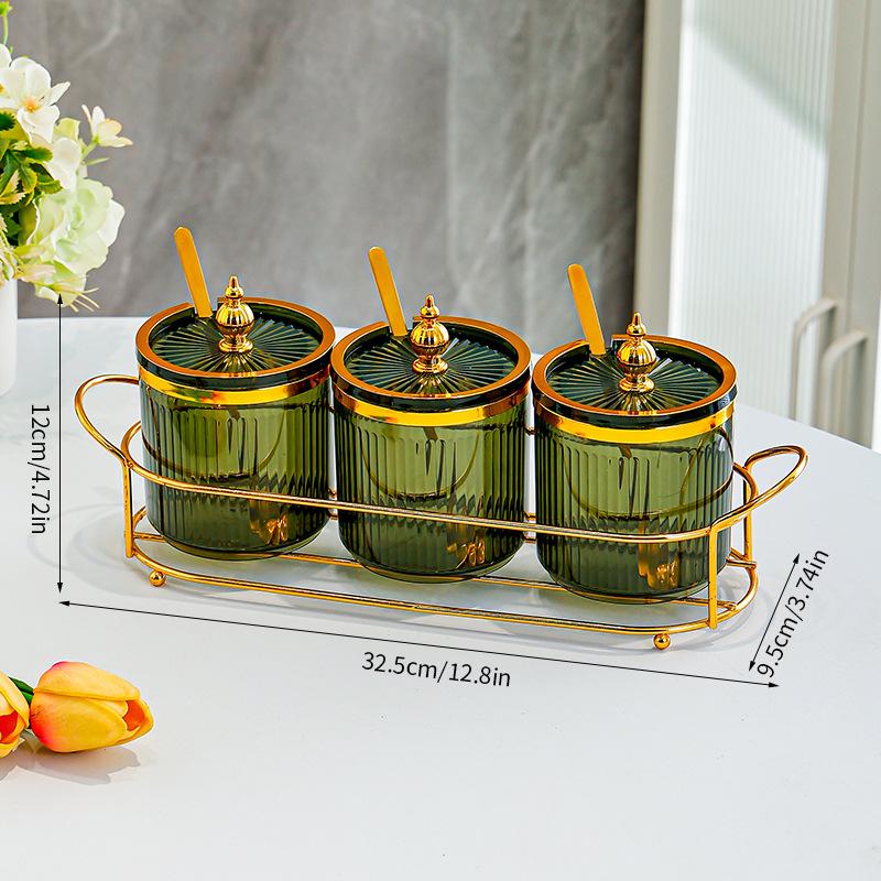 

High-value seasoning bottle and jar household kitchen sugar salt jar moisture-proof seasoning jar with spoon special spice box for chili oil