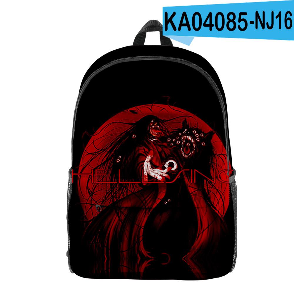 Classic Novelty Funny Cool Hellsing pupil Bookbag Notebook Backpacks 3D Print Oxford Waterproof Boys/Girls Travel Backpacks