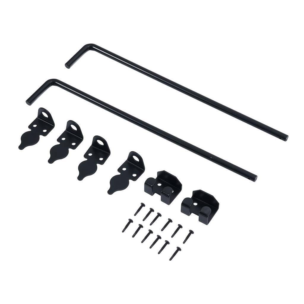 2 Set Gate Ground Latch 18 Inch Rain Proof Black Powder Coating Carbon Steel Drop Rod Gate Stopper