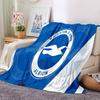 Brighton & Hove Albion Crest Flannel Blanket, Soft Polyester, Modern Design, All-Season for Camping, Travel, Gifts for holidays or birthdays
