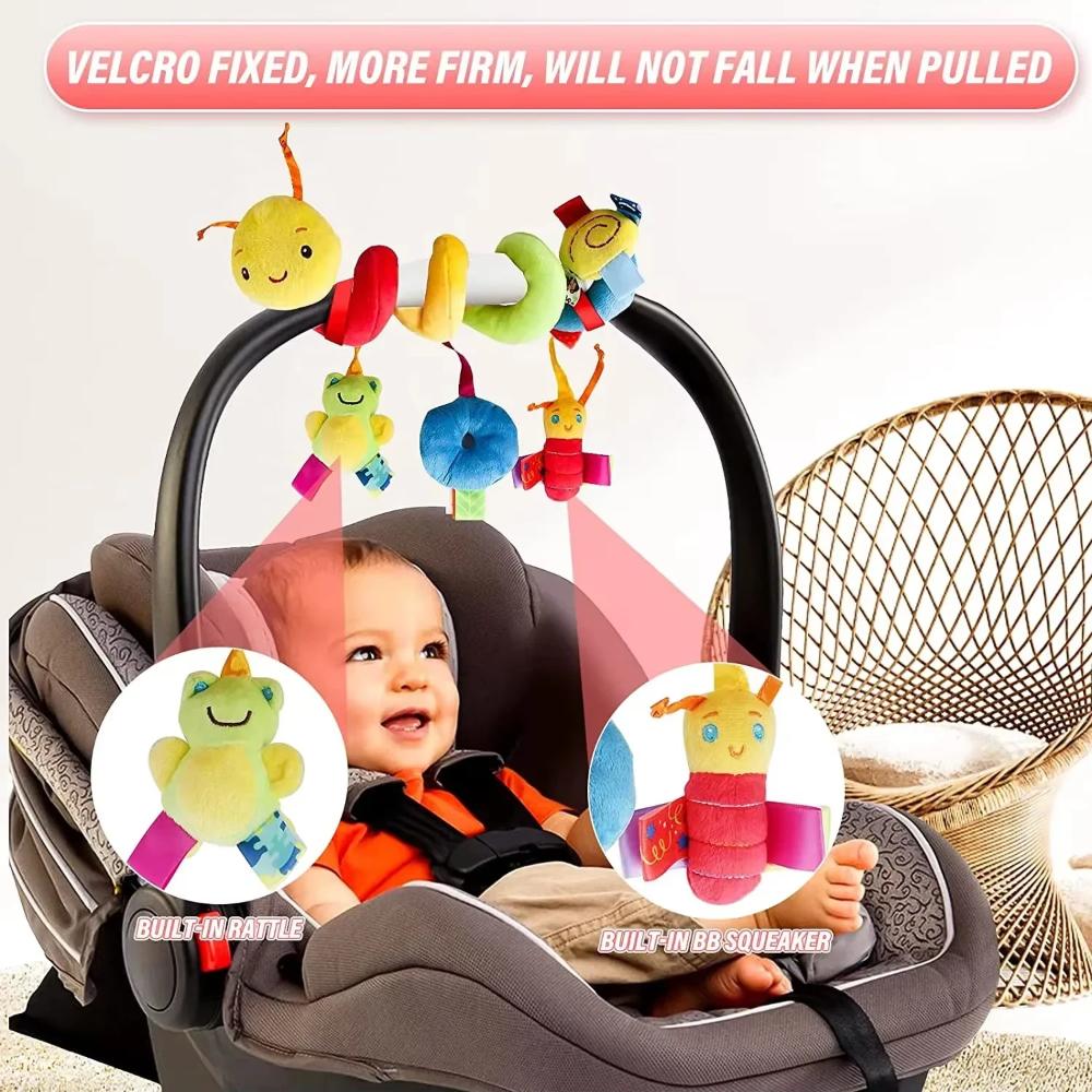 Car Seat Toys Infant Plush Hanging Toys For Babies 0 3 6 12 Months Stroller Crib Mobile Rattles Bed Winding Plush Baby Toy Gifts