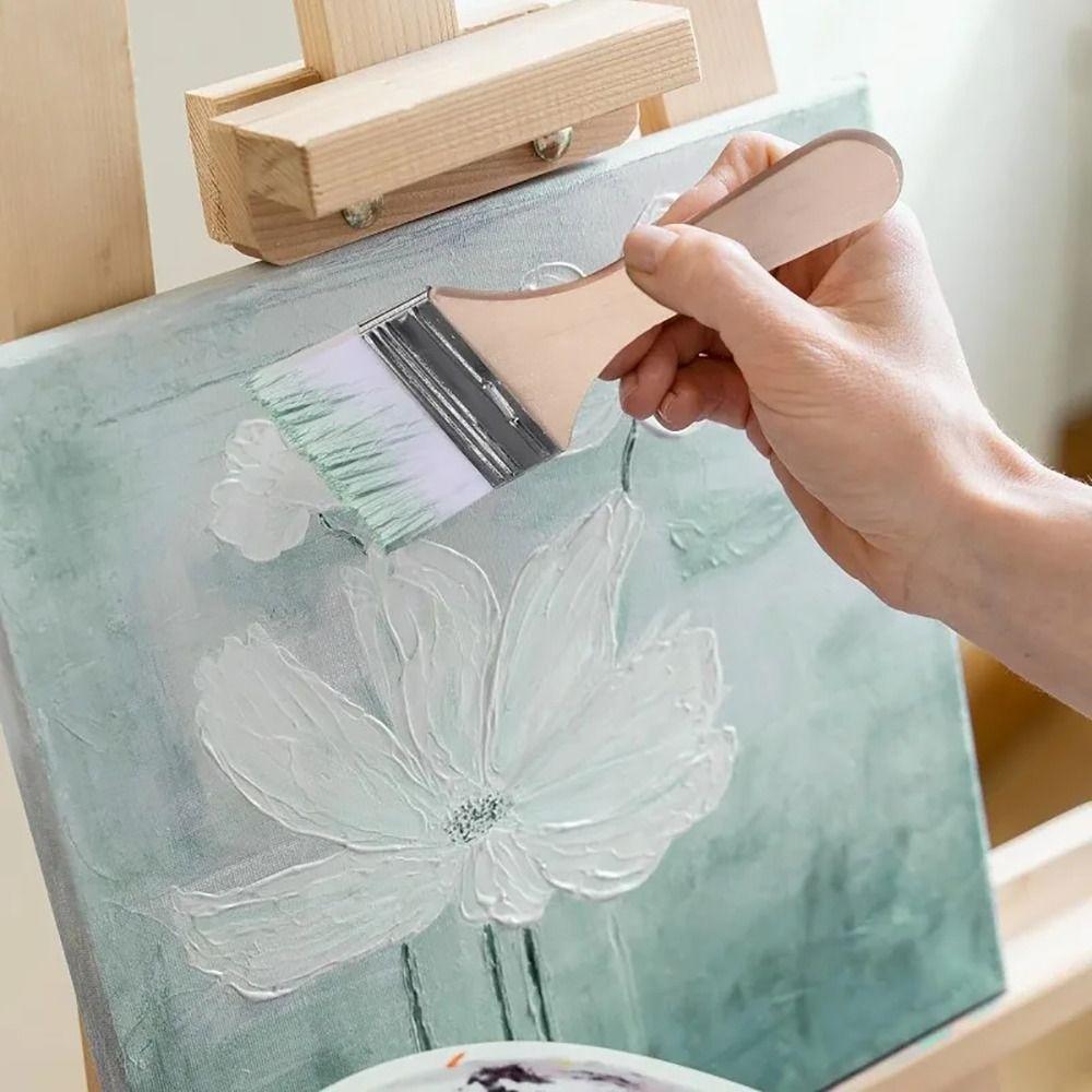 12Pcs/Set Multipurpose Art Paint Brush Set White Assorted Sized Painting Brushes Wooden Handles Nylon Barbecue Brush