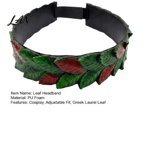 Festival Costume Hair Accessory Greek Laurel Leaf Headband, Medieval Roman Emperor Crown, Forest Elf Party Accessories God Circlet for Renaissance