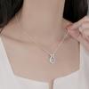 S925 Sterling Silver Princess Bow Necklace with Agate Pendant - Women's 2024 Versatile Accessory