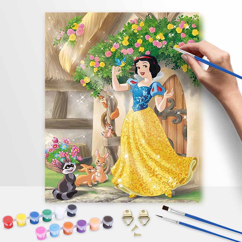 Disney Oil Painting Painting Art Snow White Hobby Cultivating Gifts Home DecorationSparkling Beauty