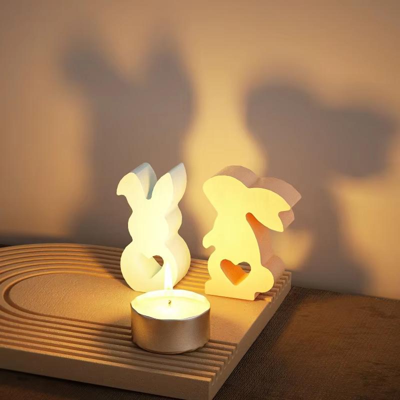 Easter Love Bunny CombodiyAromatherapy Plaster Ornament Rabbit Candle Display Silicone Mold
