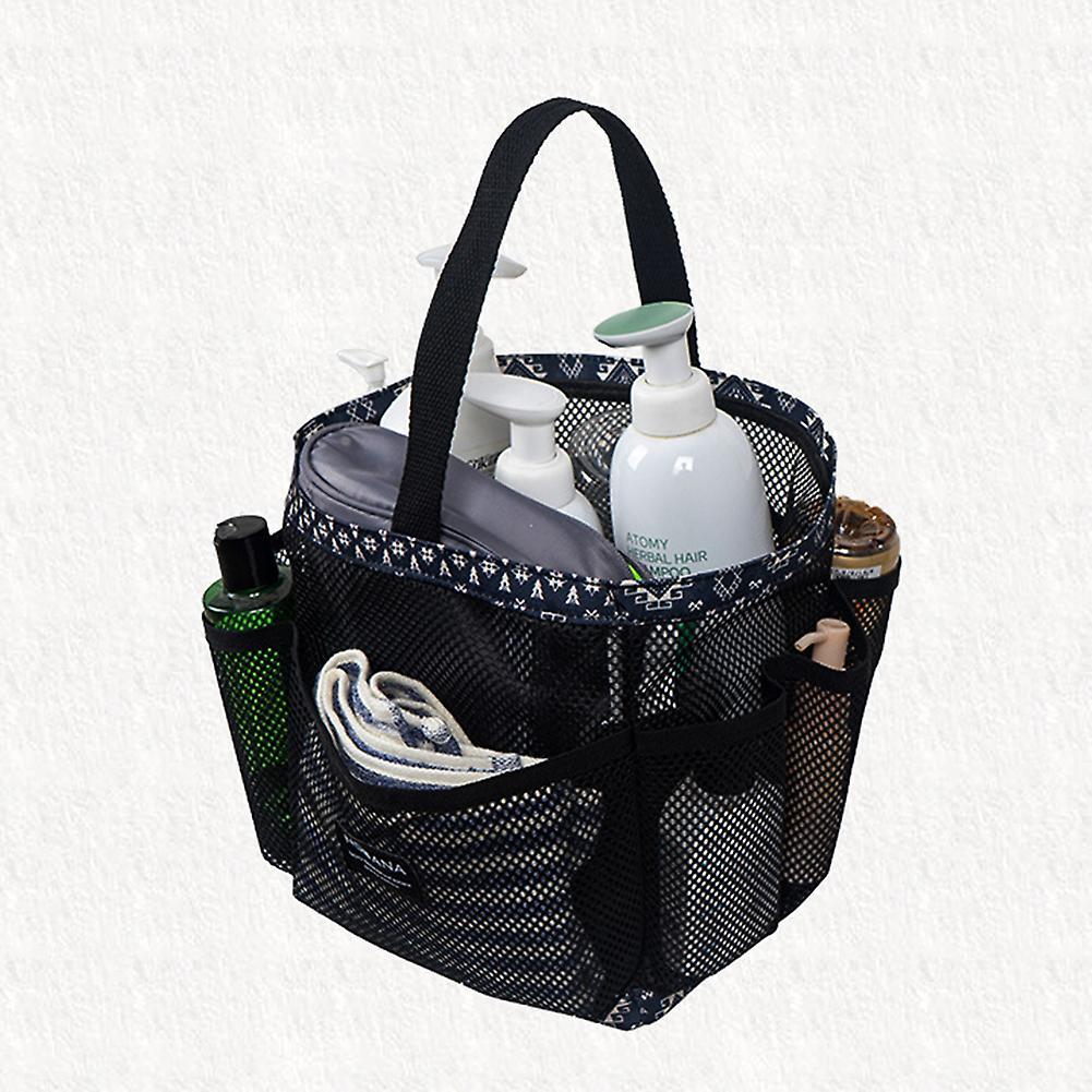 Mesh Bath Shower Caddy Basket with Handle Durable Portable Foldable Bag for Swimming Bathroom
