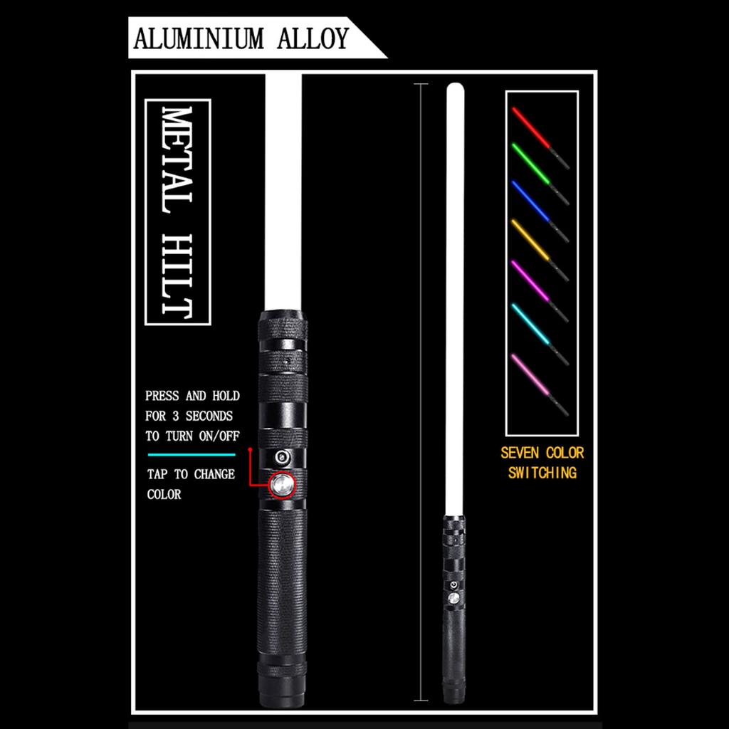 Metal Handle Light Sword LED 7 Colors Change Sound Light Sword Cosplay Stage Toys