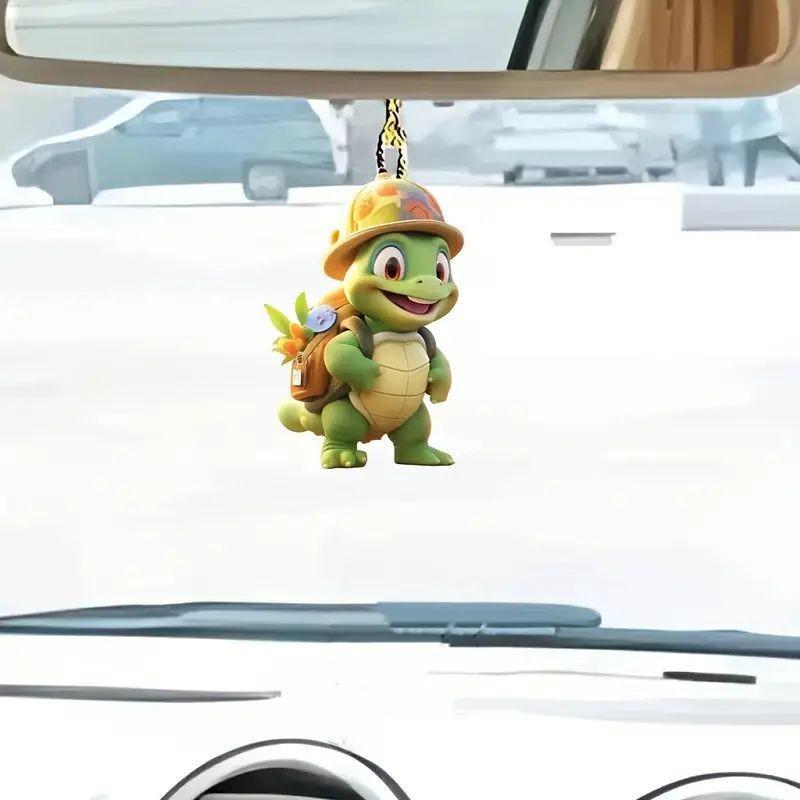 Turtle Acrylic Colorful Backpack Charm For Car Decoration Cute Cartoon Style